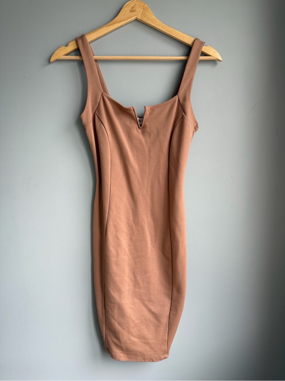 Sleeveless Tan Bodycon Dress